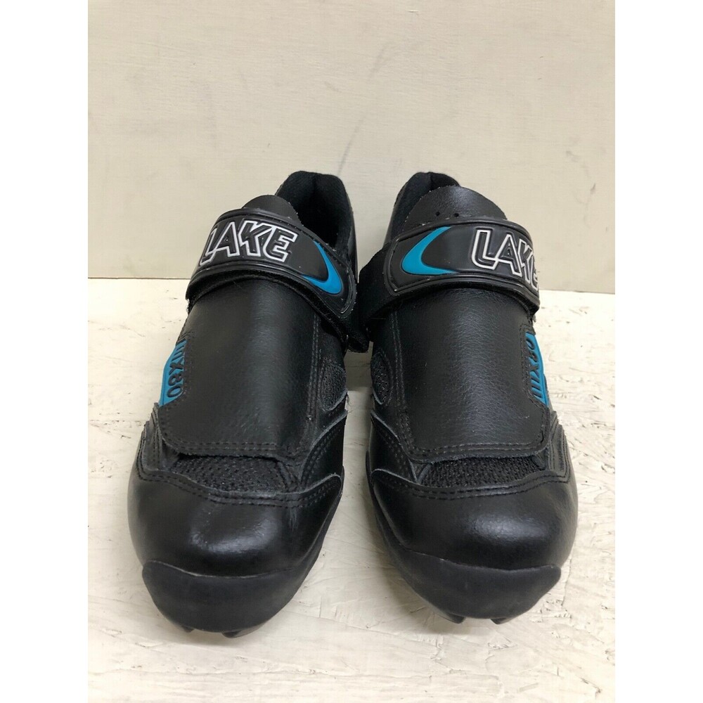 LAKE MX80 Men Black/Bue Cycling leather lace up/strap Shoes size US 6.5 EUR 40